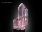 Pink kunzite crystal with green tourmaline and white matrix from Mawi Pegmatite, Afghanistan.