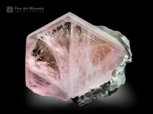 Morganite with Smoky Quartz from Dara-I-Pech, Afghanistan — cabinet specimen with pink-peach color and striking contrast.