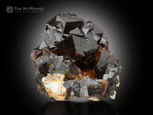 Reddish-brown andradite garnet crystals on white albite matrix from Pakistan