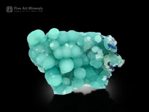 Aragonite covering the front with deep blue azurite coating the back, an Afghan mineral specimen.