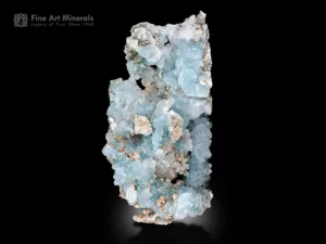 Blue brucite specimen clusters on matrix.