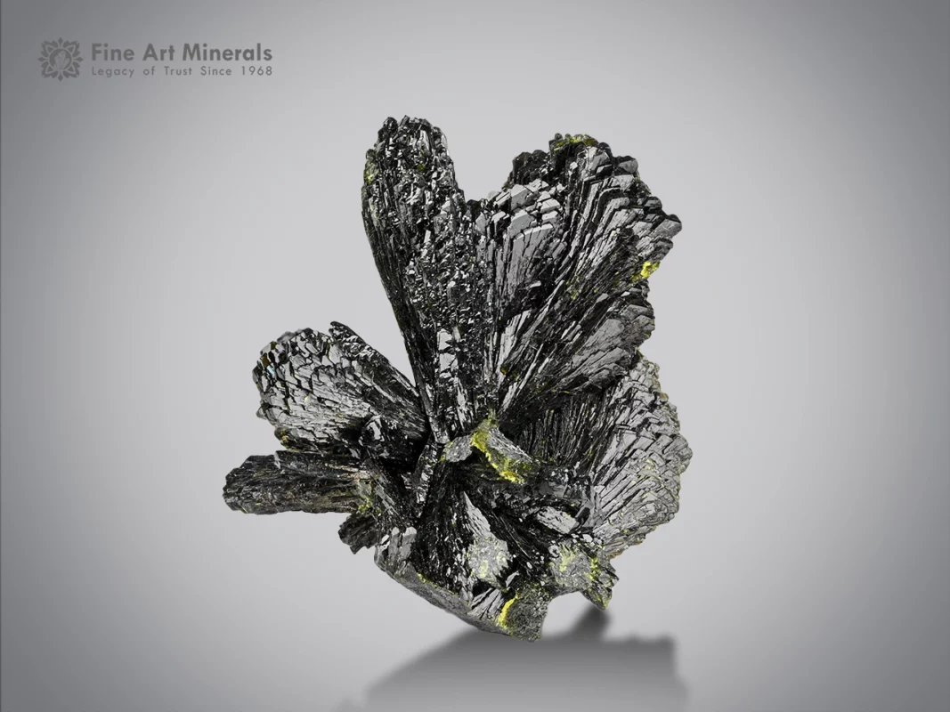 Epidote cluster with sharp-bladed crystals and high luster from Pakistan.