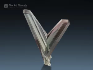 Gemmy diaspore crystal showing a V-shaped twin and bright luster from Turkey.
