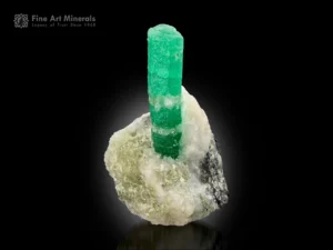 Emerald crystal with vivid green color on a natural matrix from Pakistan.