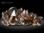 Smoky quartz cluster with rich smoky color and chlorite phantoms from Khaplu Saltoro Mine, Pakistan.