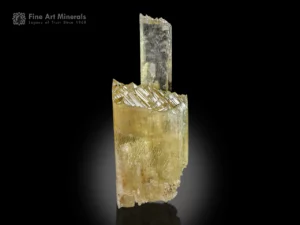 Pristine spodumene var. triphane crystal from Afghanistan showing unusual overgrowth and red fluorescence under UV light