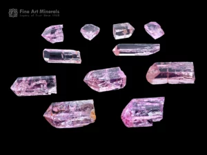 Natural pink topaz crystals from Katlang Mardan District, Khyber Pakhtunkhwa, Pakistan, showing rose pink color and good clarity
