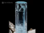 Aquamarine crystal with feldspar and muscovite blue beryl mineral specimen