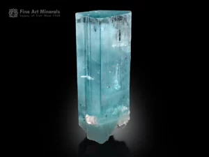 Blue aquamarine crystal with flat termination and back cleavage mineral specimen.