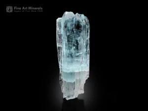 Blue aquamarine crystal with flat termination and back cleavage mineral specimen.