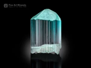 Light blue green tourmaline crystal with excellent clarity from Paprok, Afghanistan