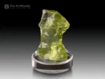transparent golden green heliodor crystal floater with sculptural form