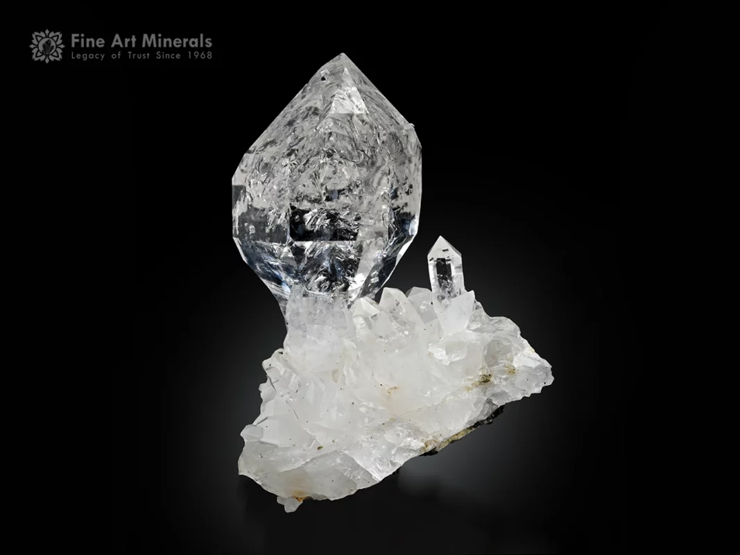 Micro scepter quartz crystal on matrix from Pakistan with high clarity.
