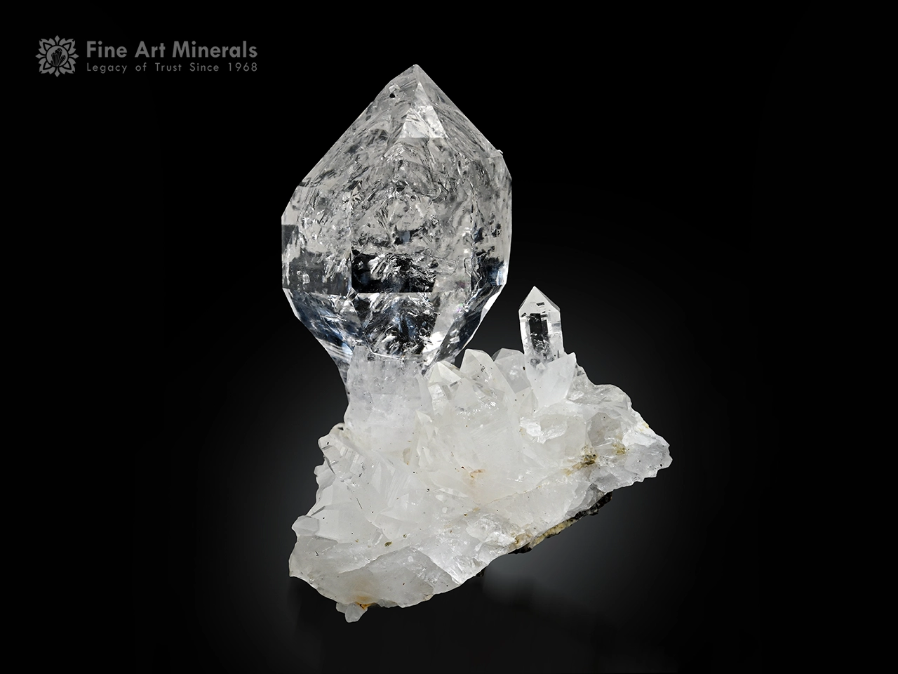 Micro scepter quartz crystal on matrix from Pakistan with high clarity.