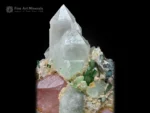 Multi-mineral specimen, morganite, kunzite, quartz, tourmaline, albite, self-standing crystal Multi-mineral specimen, morganite, kunzite, quartz, tourmaline, albite, self-standing crystal