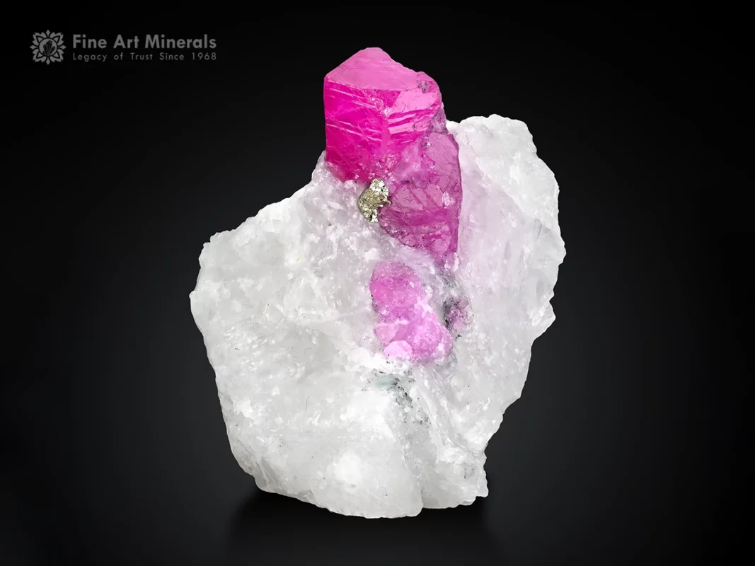 Ruby crystal with pyrite Afghanistan.