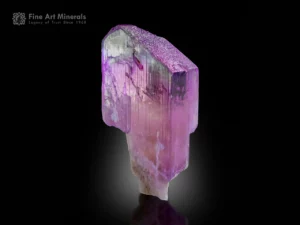 Pink kunzite crystal with good clarity and vertical striations.