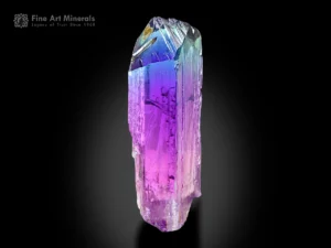 Gem quality spodumene var. kunzite crystal with pink lilac color and sharp termination.