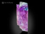 Spodumene var. kunzite crystal showing purple and green hues with etched termination.