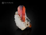 Fiery red brookite crystals with phantom on glittering quartz matrix from Pakistan.