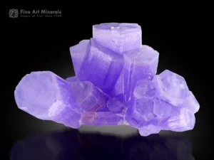 Purple apatite intergrown crystal cluster with hexagonal crystals from Mawi Pegmatite.