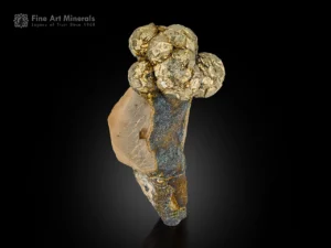 Golden metallic Pyrite clusters on earthy Limonite matrix from Pakistan