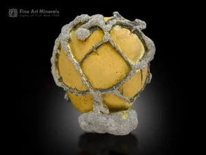 Pyrite formation on a rounded limonite matrix with a metallic texture.