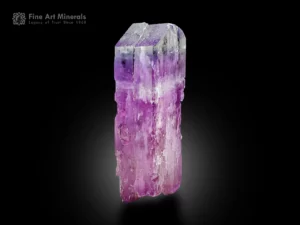 7 cm Kunzite crystal from Afghanistan with lilac color, vertical striations, and natural termination.
