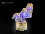 Violet apatite crystals on calcite matrix from Mawi Pegmatite, Laghman Province, Afghanistan