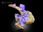 Violet apatite crystals on calcite matrix from Mawi Pegmatite, Laghman Province, Afghanistan