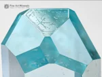 Transparent icy-blue aquamarine crystal with sharp termination on albite matrix with schorl from Shigar Valley.