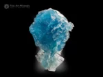 Large etched aquamarine crystal from Pedra Azul, Minas Gerais, Brazil, with vibrant blue color and naturally sculpted crystal form.