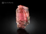 Pinkish-red vayrynenite crystal with good transparency and vitreous luster from Shengus, Pakistan