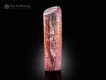 Transparent pink tourmaline crystal with sharp termination and gemmy quality.