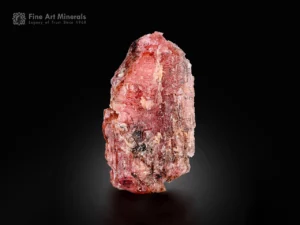 Pinkish-red vayrynenite crystal with exceptional vitreous luster from Shengus, Pakistan.