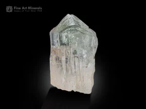 Transparent Kunzite crystal with sharp termination and natural striations