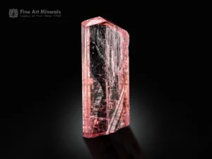 Gemmy pink tourmaline crystal with excellent clarity and vibrant pink color.