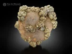 Heart-shaped pyrite crystal aggregates on limonite matrix from Abbottabad, Khyber Pakhtunkhwa, Pakistan.