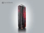 Elongated rutile crystal with fiery red internal glow from Zagi Mountain, Pakistan