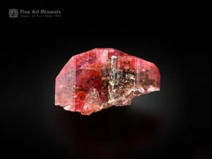 Pinkish-red vayrynenite crystal with excellent transparency and bright luster from Shengus, Pakistan.