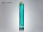 Lagoon-blue Tourmaline crystal with outstanding clarity, gem quality, and sharp natural termination from Afghanistan.