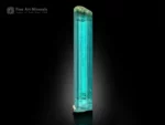 Lagoon-blue Tourmaline crystal with outstanding clarity, gem quality, and sharp natural termination from Afghanistan.