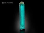 Lagoon-blue Tourmaline crystal with outstanding clarity, gem quality, and sharp natural termination from Afghanistan.
