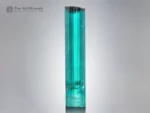 Lagoon-blue Tourmaline crystal from Kana Karay Mine with exceptional transparency, gem quality, and sharp natural termination.
