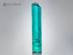 Lagoon-blue Tourmaline crystal from Kana Karay Mine with exceptional transparency, gem quality, and sharp natural termination.